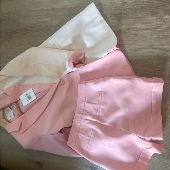 Endless Rose High Waist Pink and Cream Shorts and matching Jacket size small - Picture 1 of 12